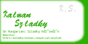 kalman szladky business card